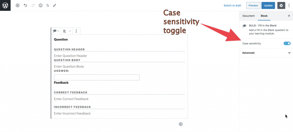 case sensitivity